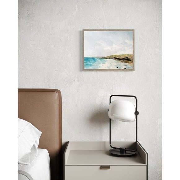 Original Oil Painting Coastal Seascape Impressionist Blue Sky Water 11x14 Signed - Picture 7 of 7